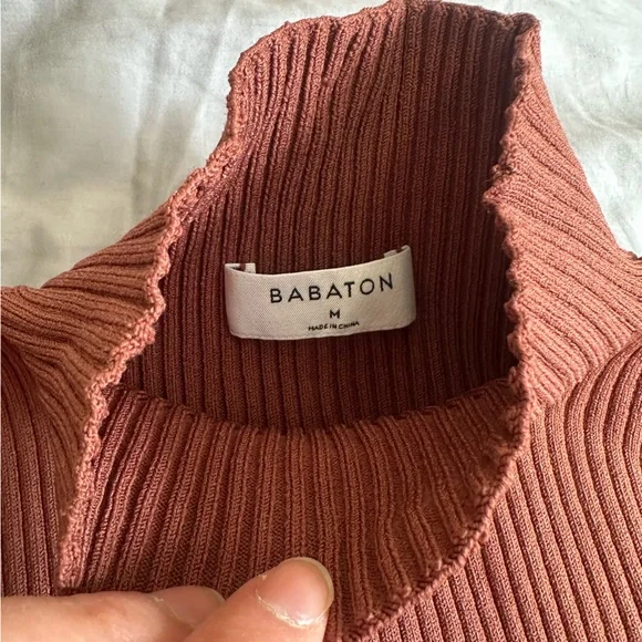 Babaton Aritzia Ambrosia Sculpt Knit Tie-Back Longsleeve - Rich Copper - Medium - Picture 9 of 14